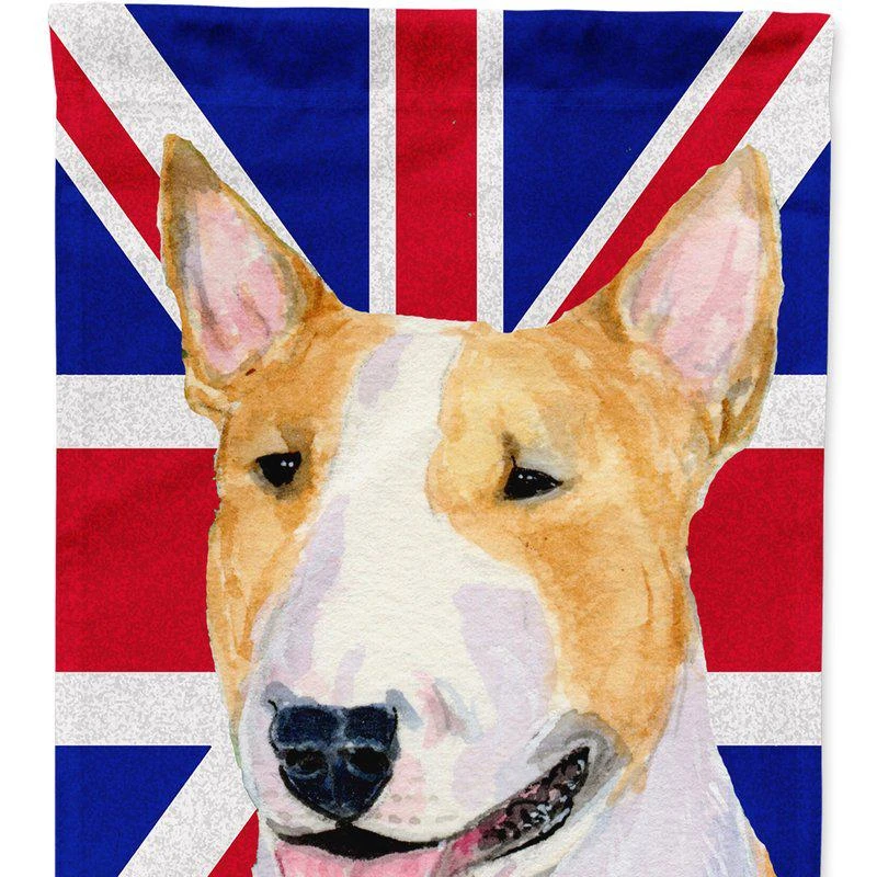 商品Caroline's Treasures|Bull Terrier With English Union Jack British Flag Garden Flag 2-Sided 2-Ply,价格¥136,第1张图片