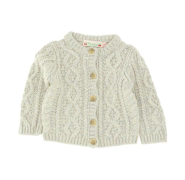 商品Bonpoint|Bonpoint Cable-Knit Long-Sleeved Cardigan,价格¥895,第1张图片