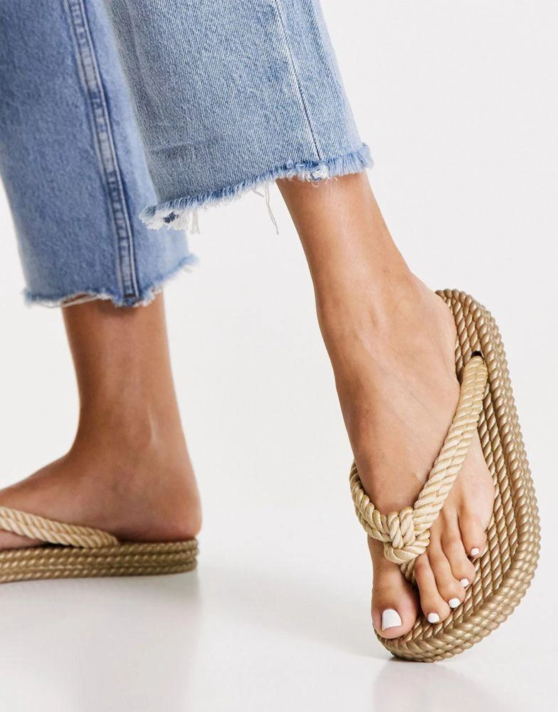 商品ASOS|ASOS DESIGN Flow rope flip-flops in natural,价格¥77,第4张图片详细描述