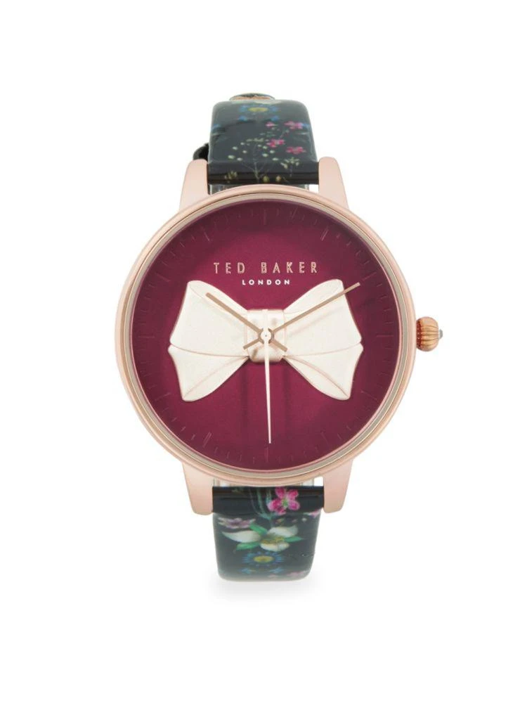 商品Ted Baker London|Floral Leather-Strap Watch,价格¥559,第1张图片