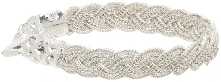 商品Emanuele Bicocchi|Silver Flat Braided Bracelet,价格¥614,第5张图片详细描述