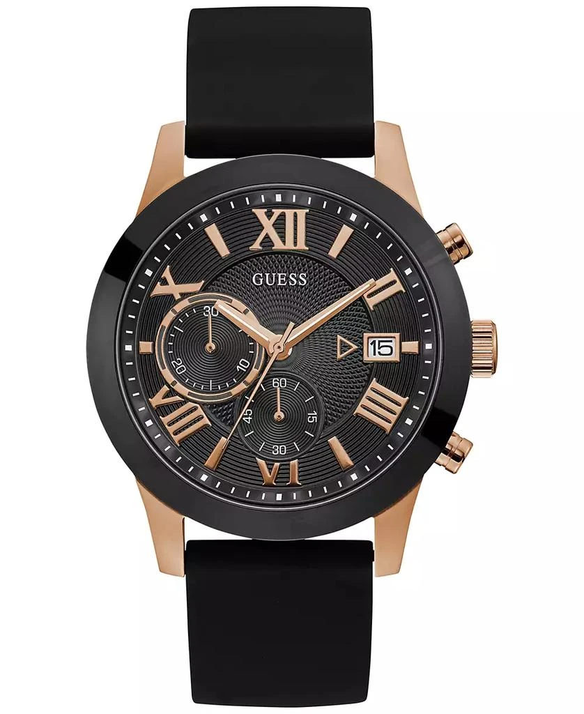 商品GUESS|男士黑色硅胶表带石英手表 45mm,价格¥1085,第1张图片