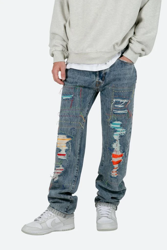 V483 Repaired Baggy Denim - Blue 商品