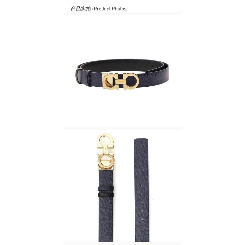 商品Salvatore Ferragamo|Salvatore Ferragamo 菲拉格慕 女士深蓝色皮革腰带 23-A565-674552,价格¥4151,第9张图片详细描述