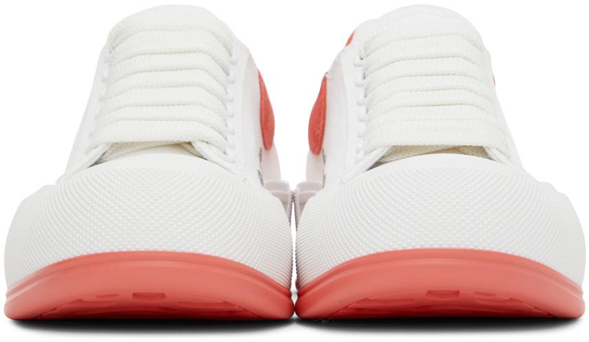 White & Pink Plimsoll Sneakers商品第2张图片规格展示