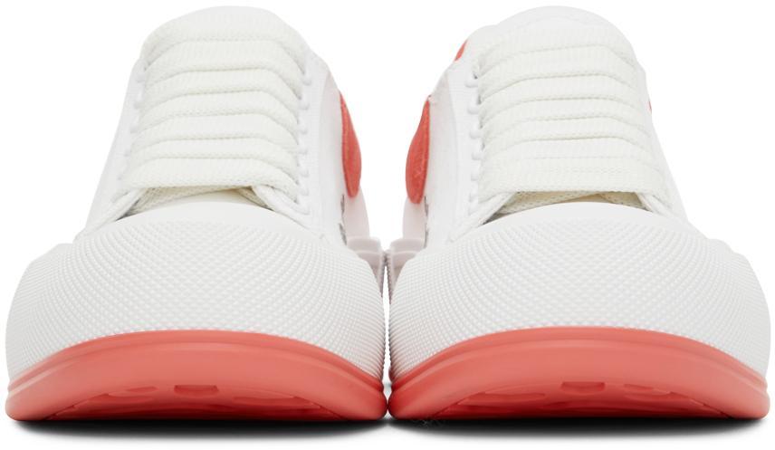 商品Alexander McQueen|White & Pink Plimsoll Sneakers,价格¥3711,第4张图片详细描述