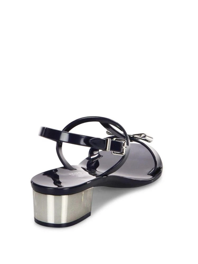 商品Salvatore Ferragamo|Favilia Metal Block Heel Jelly T-Strap Slingback Sandals,价格¥2211,第2张图片详细描述