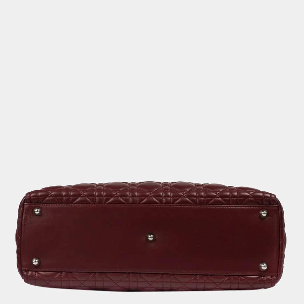 商品[二手商品] Dior|Dior Burgundy Leather Cannage Lady Dior Tote Bag ,价格¥19760,第4张图片详细描述