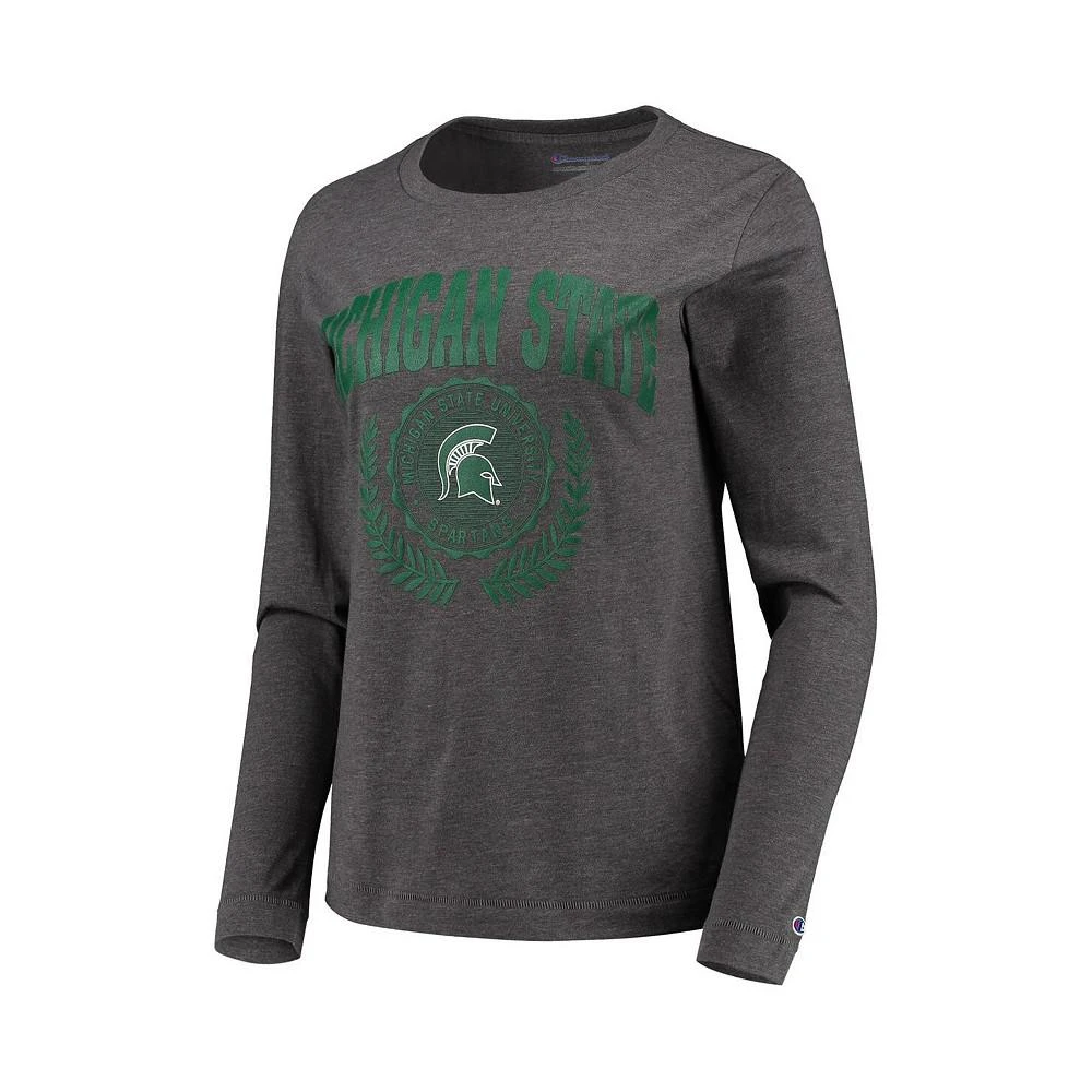 商品CHAMPION|Women's Heathered Charcoal Michigan State Spartans University Laurels Long Sleeve T-shirt,价格¥229,第2张图片详细描述