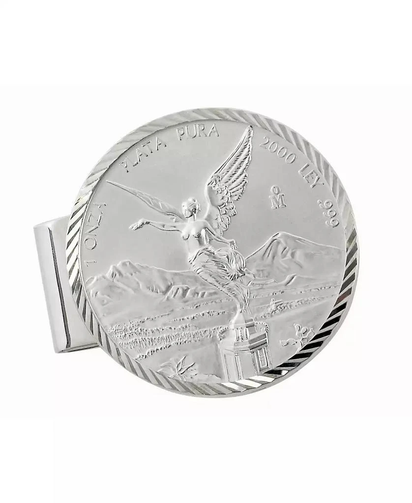 商品American Coin Treasures|Men's Sterling Silver Diamond Cut Coin Money Clip with Mexican Libertad 1 Oz Silver Coin,价格¥2018,第1张图片