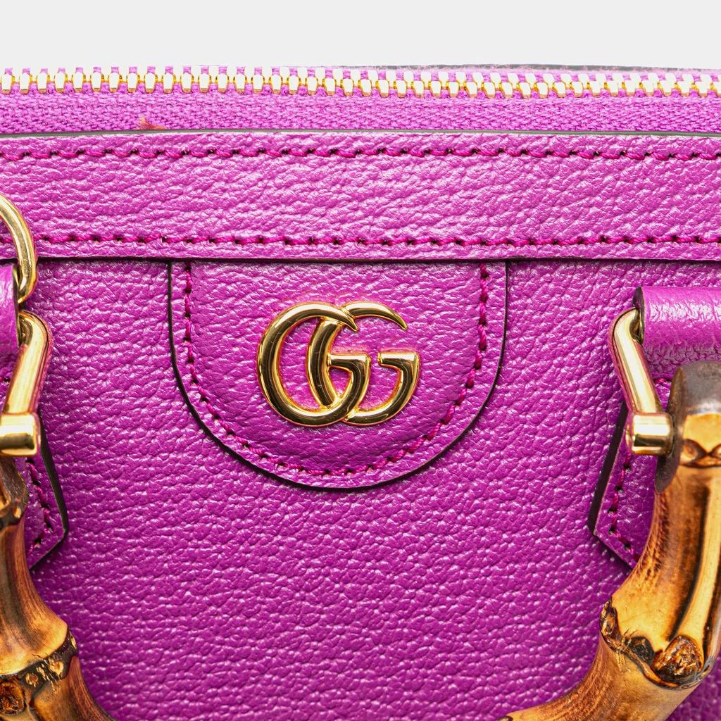 商品[二手商品] Gucci|Gucci Purple Mini Dollar Calfskin Bamboo Diana Dome Satchel,价格¥20784,第5张图片详细描述