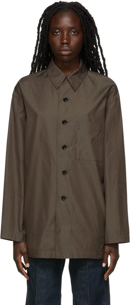 商品Lemaire|Brown Cotton Pyjama Shirt,价格¥1401,第1张图片