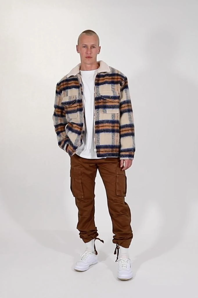 商品MNML|Plaid Mohair Jacket - Blue/White/Orange,价格¥400,第2张图片详细描述