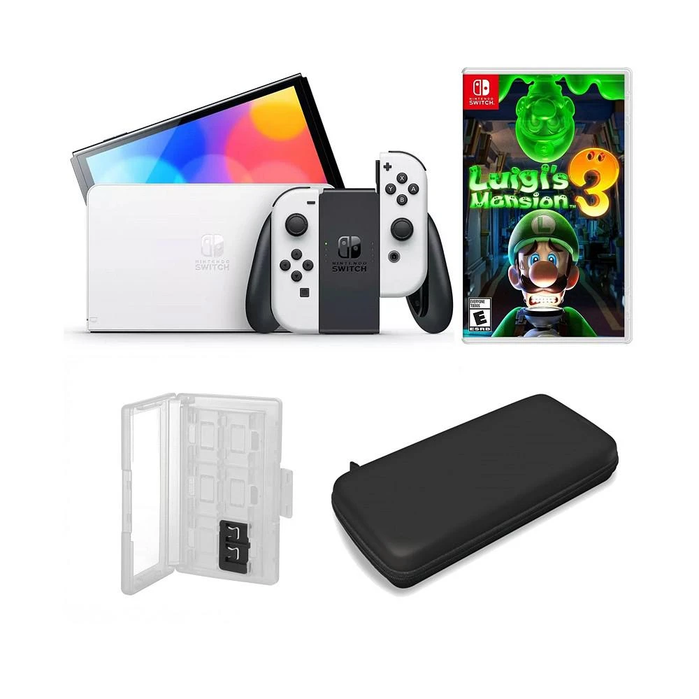 商品Nintendo|Switch OLED in White with Luigi's Mansion 3 & Accessories,价格¥3741,第1张图片