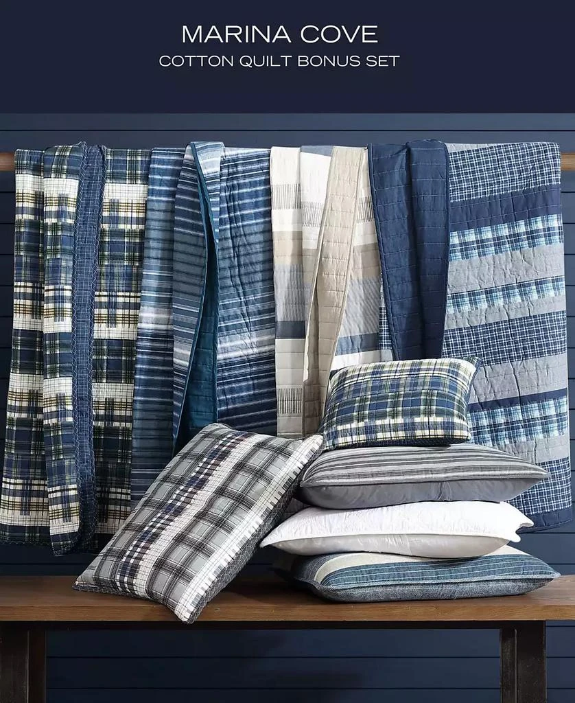 CLOSEOUT! Marina Cove Cotton Reversible 4 Piece Quilt Set 商品