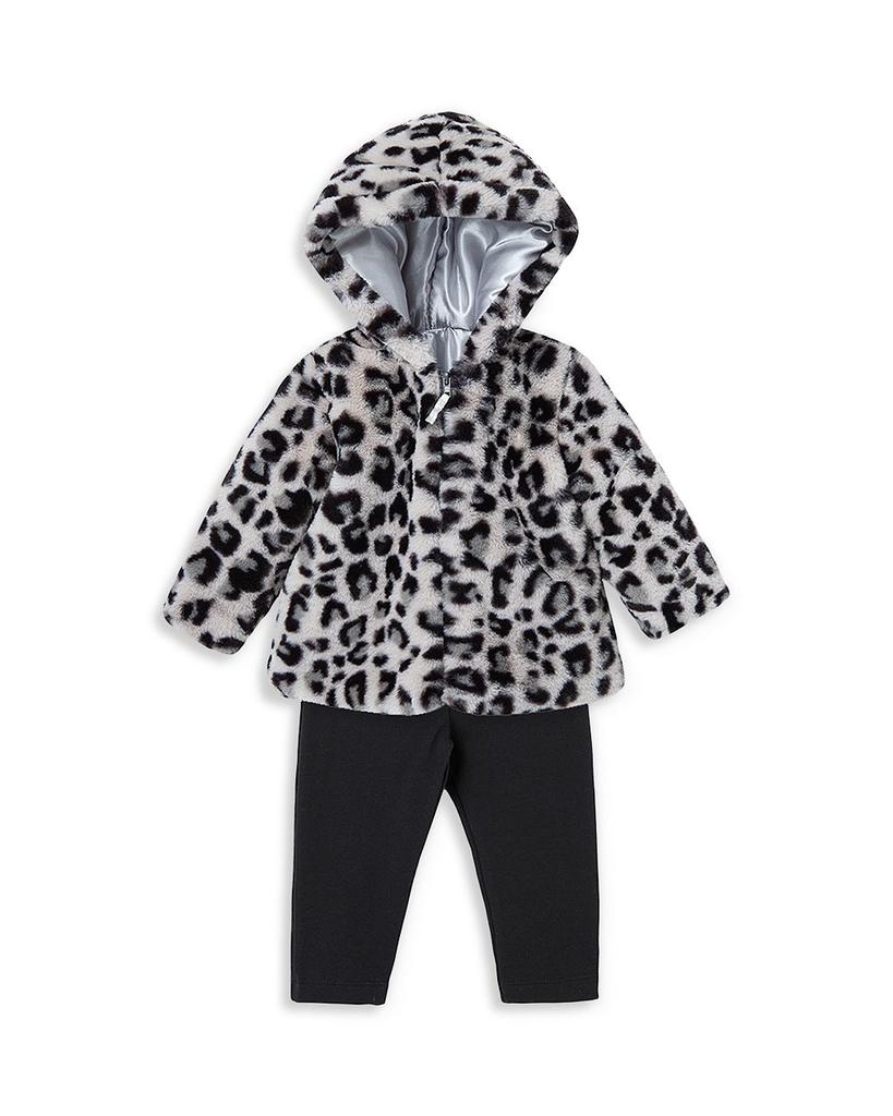 Girls' Leopard Faux Fur Jacket, Top & Leggings Set - Baby商品第4张图片规格展示