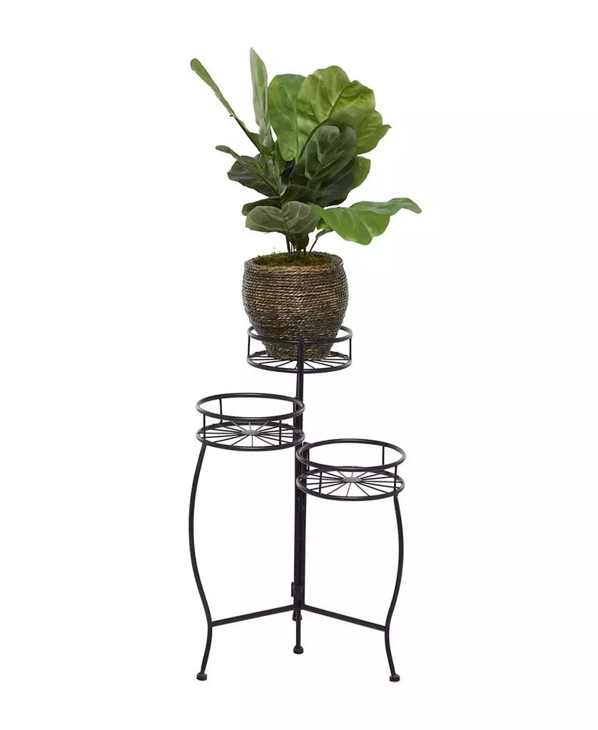 商品Rosemary Lane|Black Metal Indoor Outdoor 3 Tier Starburst Plant Stand,价格¥478,第1张图片