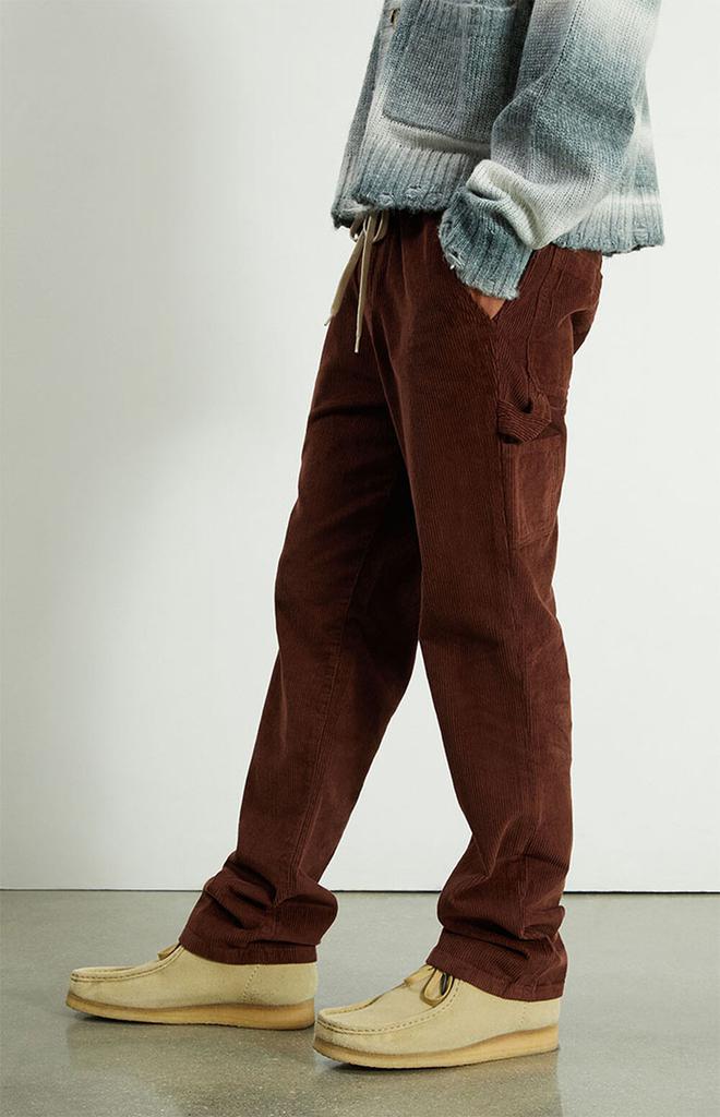 Brown Corduroy Drawstring Carpenter Pants商品第2张图片规格展示