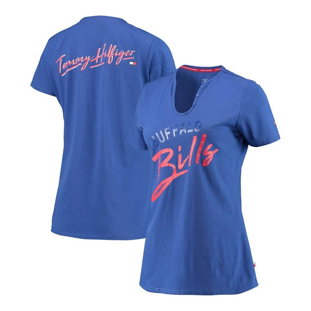 商品Tommy Hilfiger|Women's Royal Buffalo Bills Riley V-Neck T-shirt,价格¥192,第1张图片