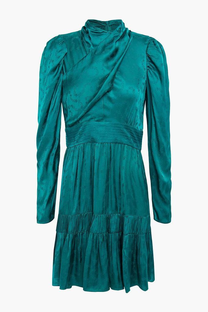 商品Sandro|Gathered pleated satin-jacquard mini dress,价格¥1262,第1张图片