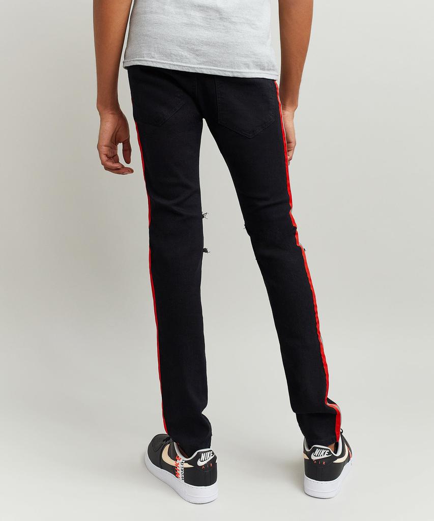 Restricted Graphic Print Side Stripe Jeans商品第4张图片规格展示