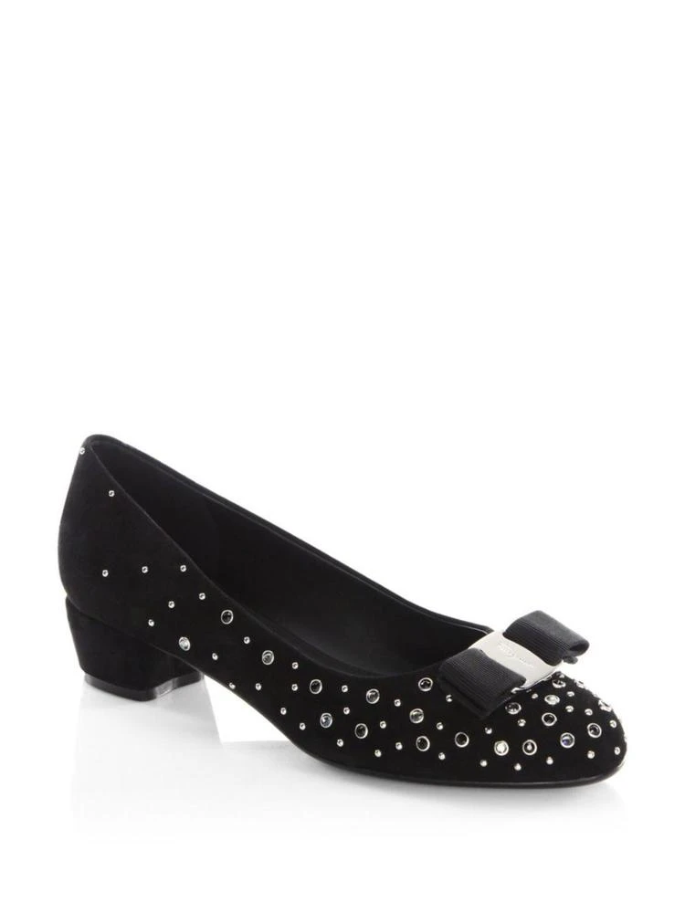 商品Salvatore Ferragamo|Studded Bow Leather Pumps,价格¥2084,第1张图片