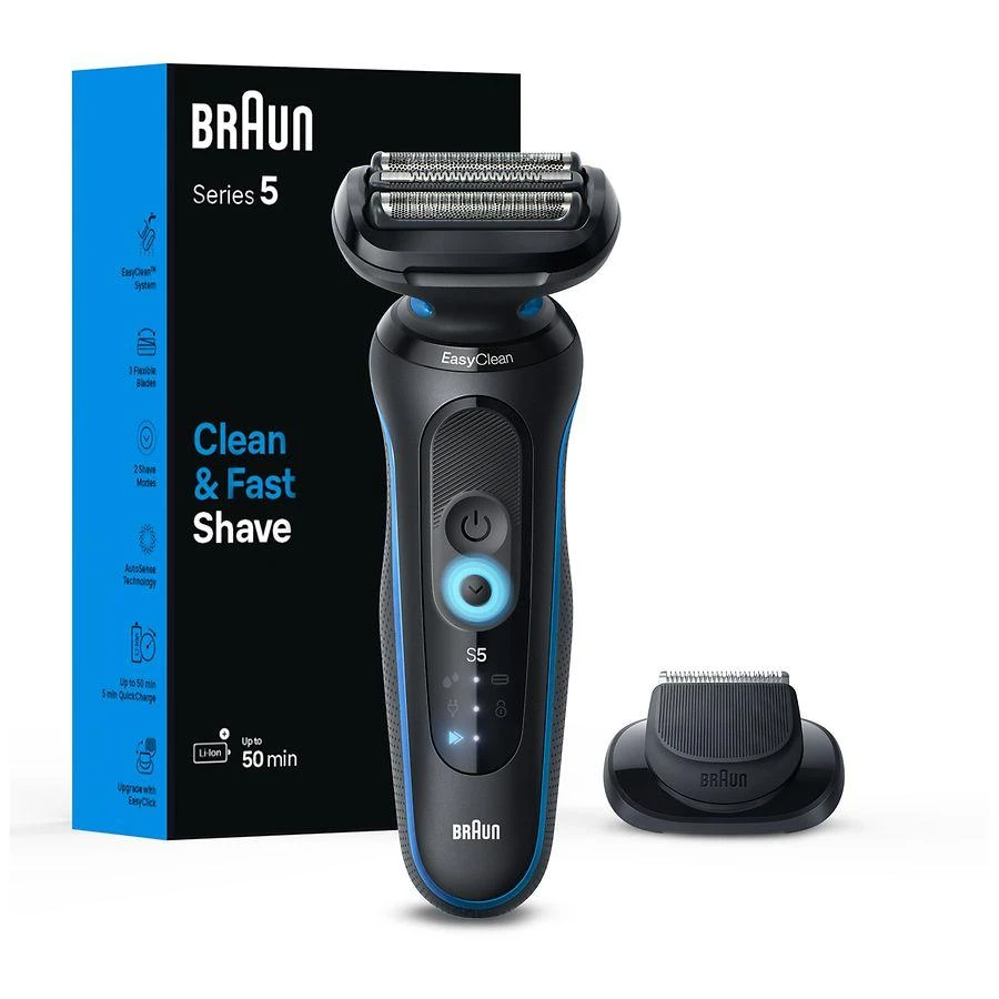 商品Braun|Electric Shaver for Men, Series 5 5118s, Wet & Dry Shave, Turbo Shaving Mode,价格¥730,第1张图片
