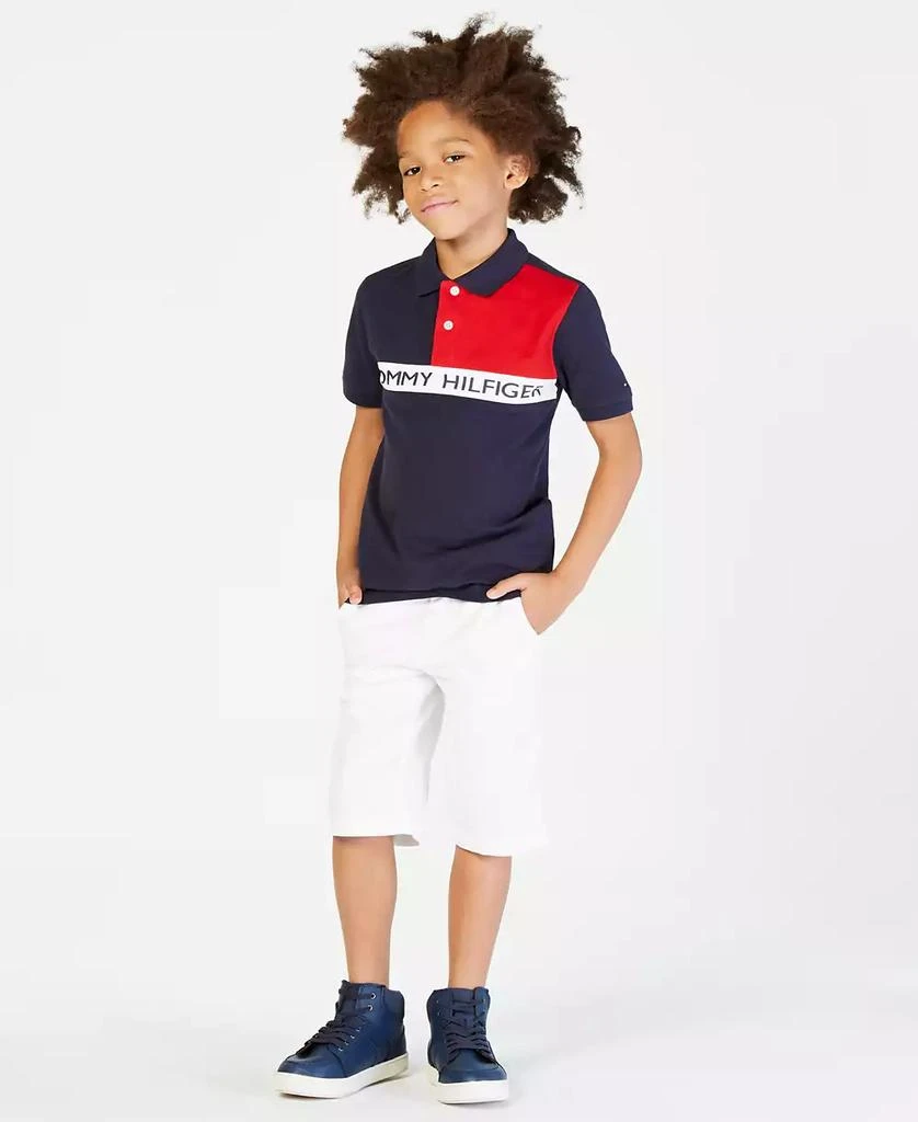 商品Tommy Hilfiger|Toddler and Little Boys Logo Graphic Colorblocked Polo,价格¥152,第3张图片详细描述