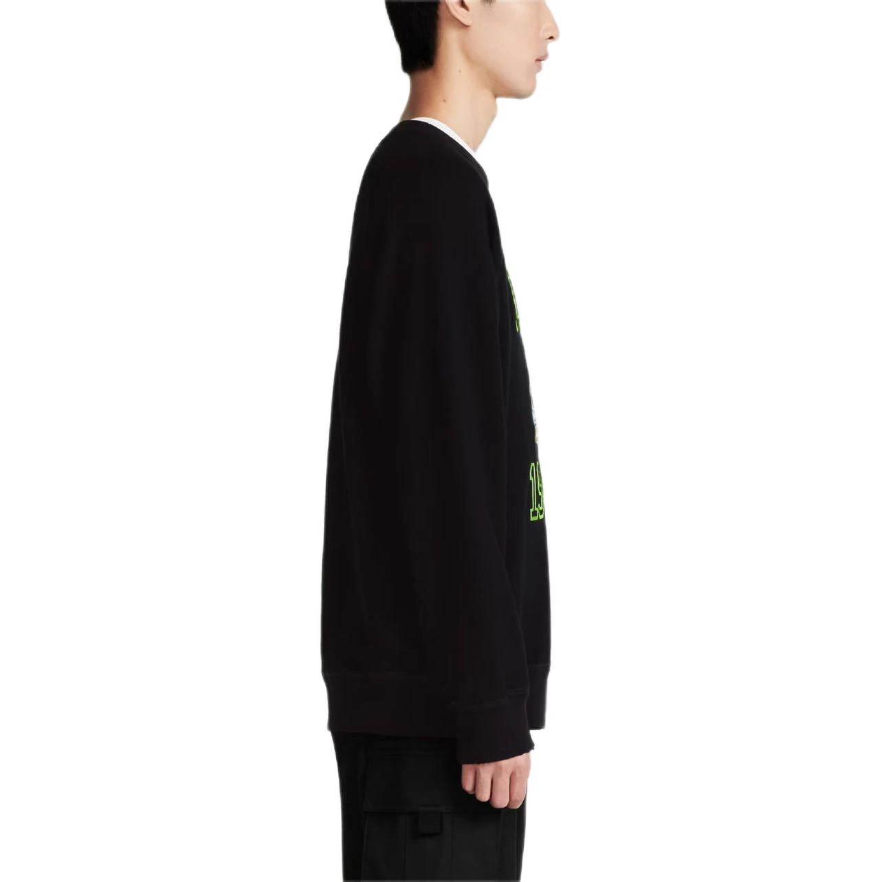 商品[国内直发] Dior|迪奥 SS24 品牌Logo字母刺绣罗纹圆领宽松长袖卫衣 男款 黑色,价格¥11846,第6张图片详细描述