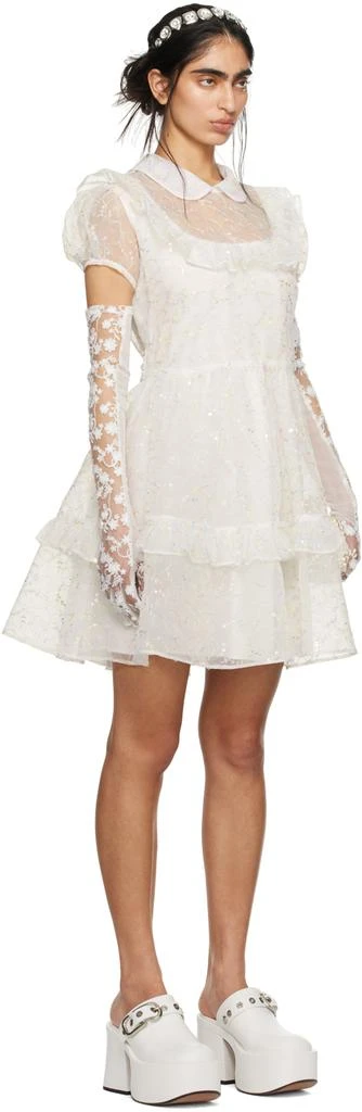 商品Anna Sui|SSENSE Exclusive White Ruffled Minidress,价格¥5141,第2张图片详细描述