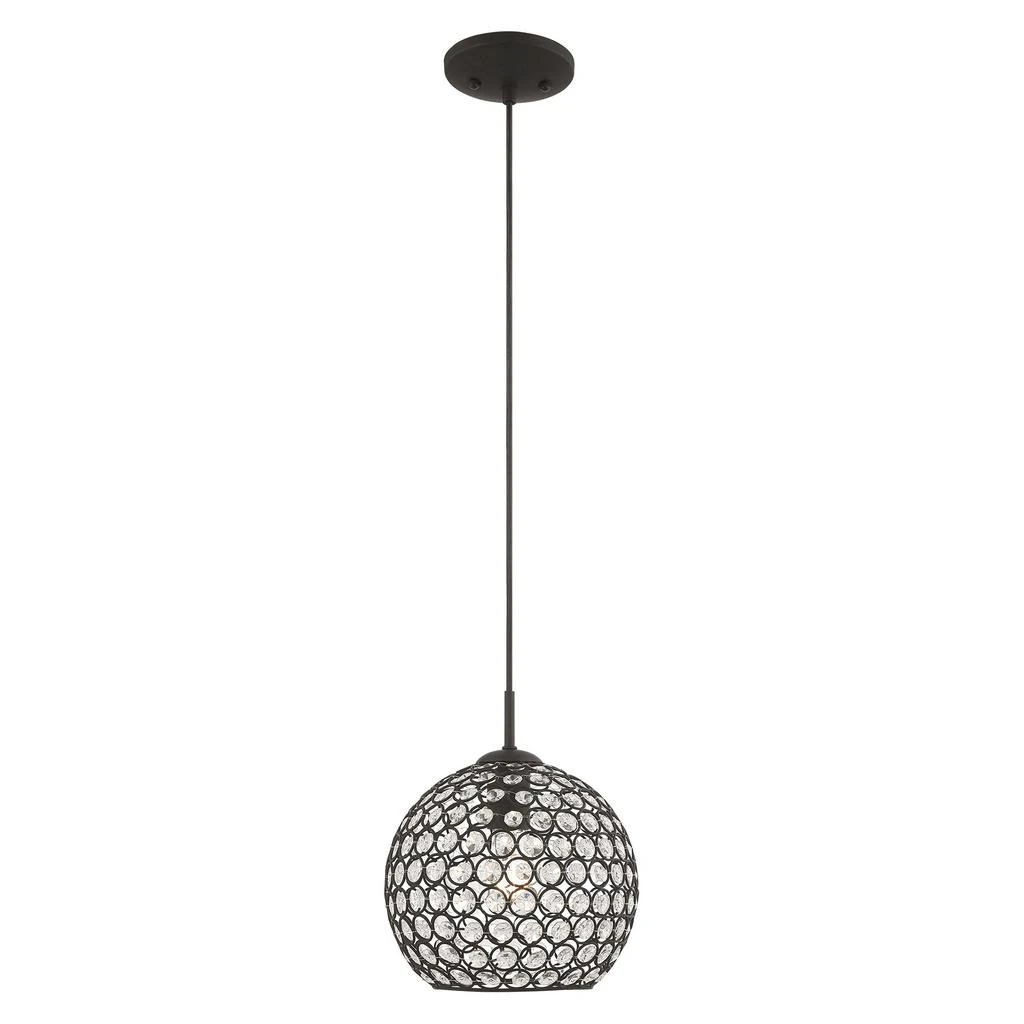 商品Livex Lighting|One Light Black Mini Pendant,价格¥967,第1张图片