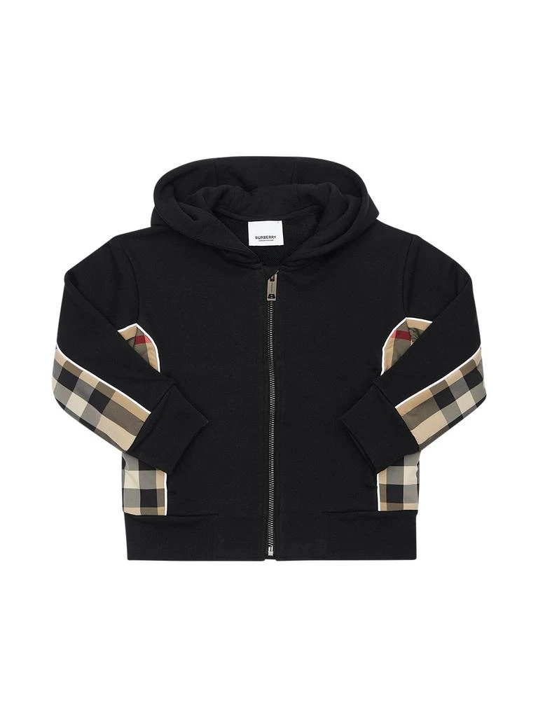 商品Burberry|Cotton Sweatshirt Hoodie W/check Inserts,价格¥2294,第1张图片