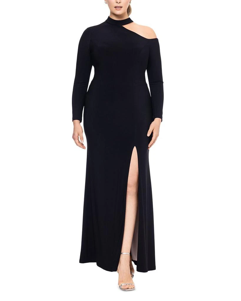 商品XSCAPE|Plus Cutout One Shoulder Gown,价格¥1876,第1张图片