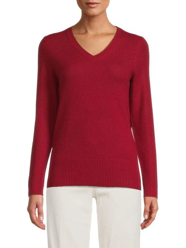 商品Saks Fifth Avenue|V Neck 100% Cashmere Sweater,价格¥277,第1张图片