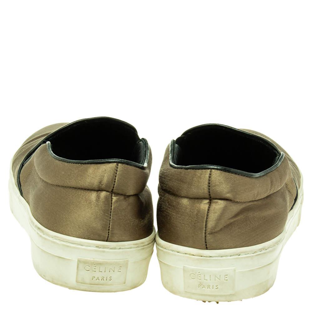 商品[二手商品] Celine|Celine Olive Green Satin Slip On Sneakers Size 39,价格¥1231,第7张图片详细描述