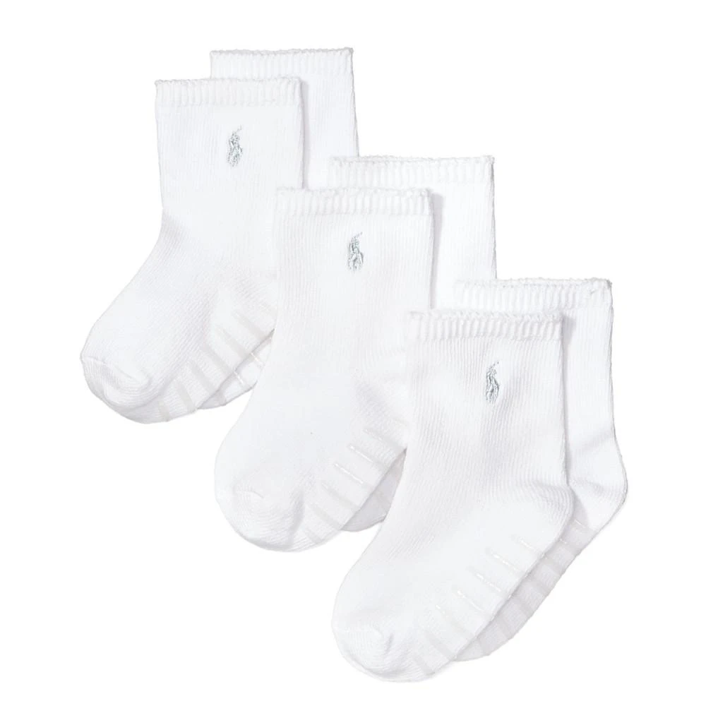 商品Ralph Lauren|Ralph Lauren Baby Boys Embroidered Logo Crew Socks, Pack of 3,价格¥120,第1张图片详细描述