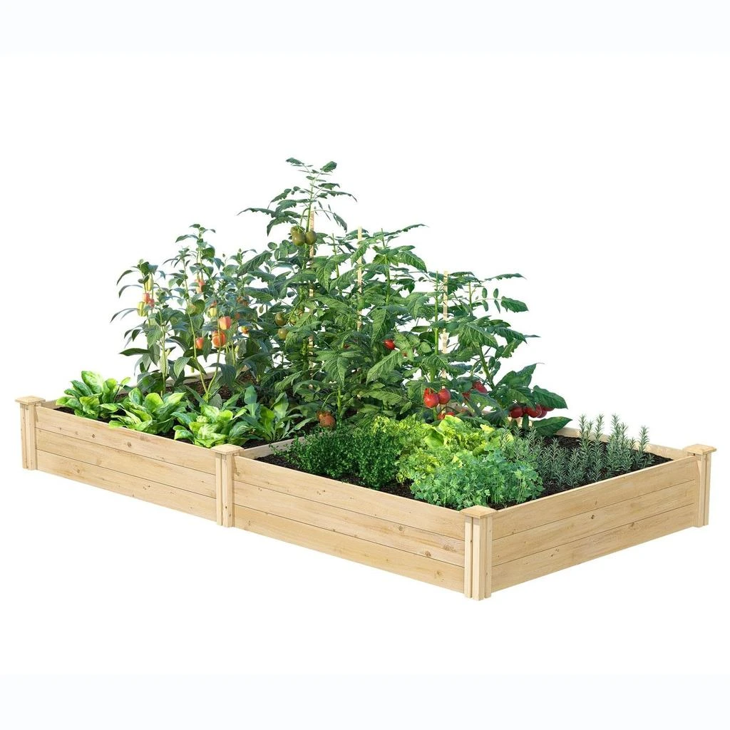 商品QuikFurn|Cedar 4ft x 8ft x 10.5in Raised Garden Bed - Made in USA,价格¥2505,第1张图片
