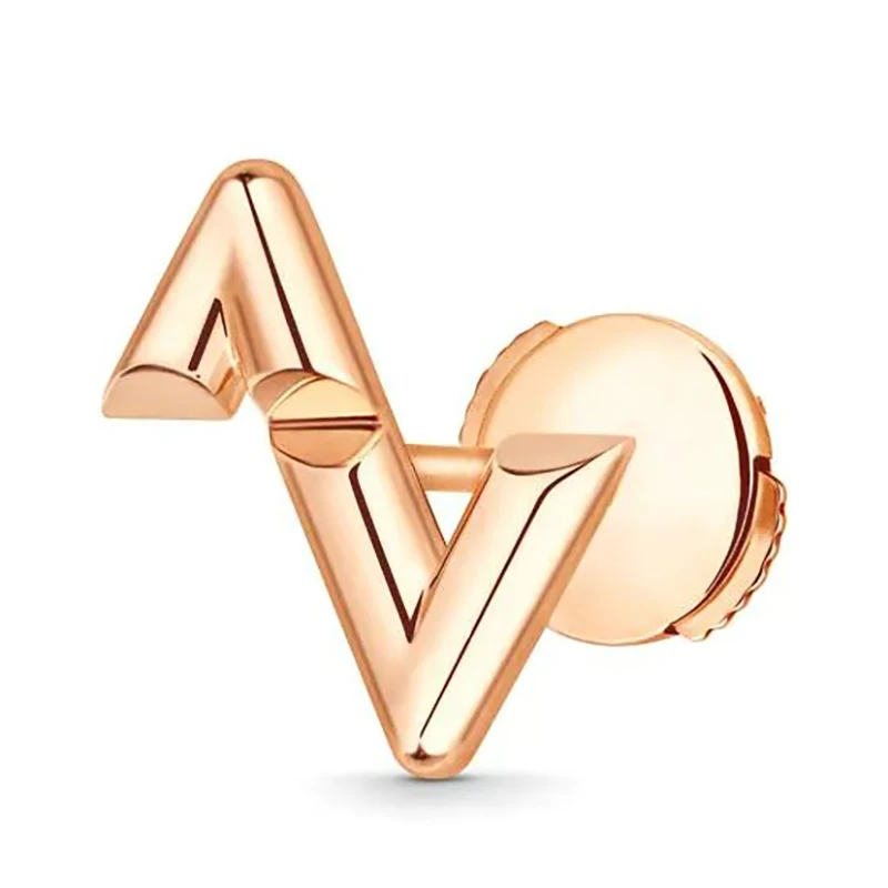 预售十天 Louis Vuitton/路易威登 22春夏新款Volt系列 18K金玫瑰金徽标字母组合造型单只耳钉Q06085 商品