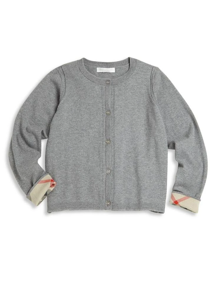 商品Burberry|Little Girl's & Girl's Check-Cuff Cotton Tee,价格¥780,第1张图片