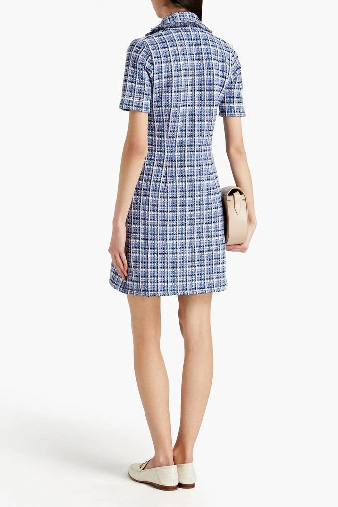 商品Sandro|Ludivine double-breasted checked cotton-blend bouclé-tweed mini dress,价格¥1009,第3张图片详细描述