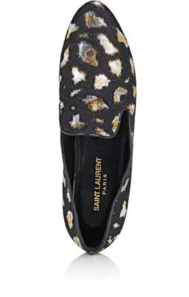 商品Yves Saint Laurent|Leopard-Pattern Smoking Loafers,价格¥2075,第4张图片详细描述