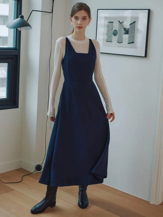 商品LOEUVRE|Square Neck Slip Dress,价格¥1594,第1张图片