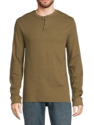 商品Saks Fifth Avenue|Waffle Long Sleeve Henley,价格¥80,第1张图片