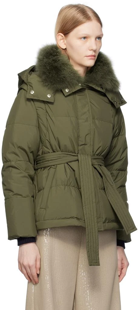 商品Yves Salomon|Green Belted Down Jacket,价格¥4936,第2张图片详细描述