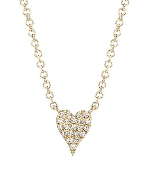 商品Saks Fifth Avenue Collection|14K Yellow Gold & 0.05 TCW Diamond Heart Pendant Necklace,价格¥3038,第1张图片