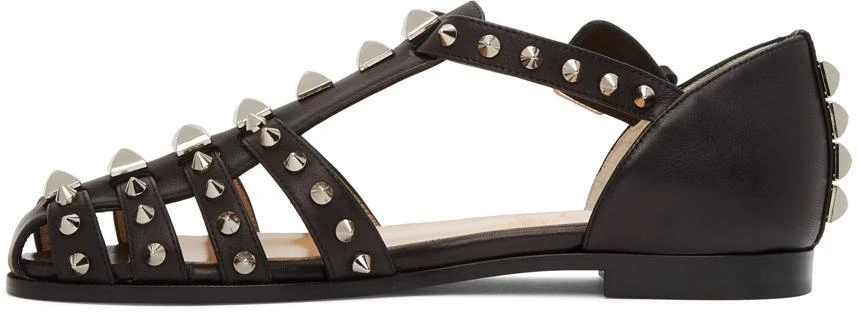 商品Christian Louboutin|Black LoubiClou Flat Sandals,价格¥6955,第3张图片详细描述