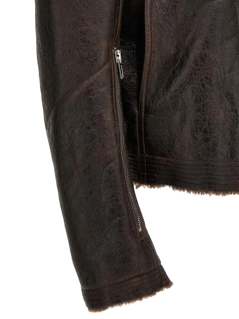 商品Rick Owens|Rick Owens Bauhaus Zip Detailed Leather Jacket,价格¥14958,第5张图片详细描述