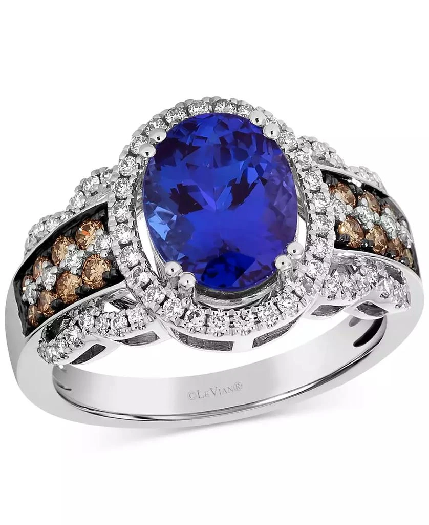 商品Le Vian|Blueberry Tanzanite (2-1/2 ct. t.w.) & Diamond (5/8 ct. t.w.) Halo Statement Ring in 14k White Gold (Also Available in 14K Rose Gold or 14k Yellow Gold),价格¥18689,第1张图片