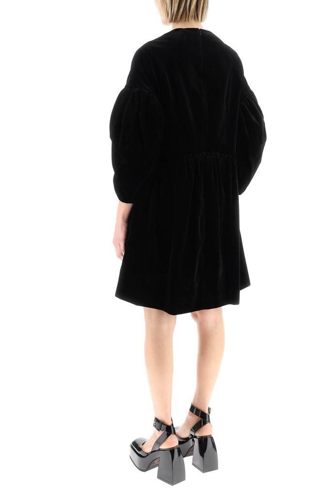 MINI VELVET SMOCK DRESS WITH BALLOON SLEEVES商品第4张图片规格展示