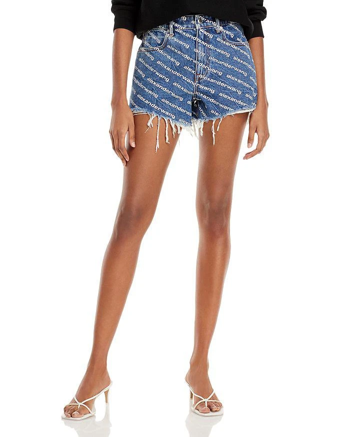 商品Alexander Wang|Bite Logo Cutoff Jean Shorts in Deep Blue,价格¥2068,第1张图片详细描述